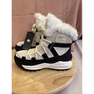 Sorel Out 'N About RMX Glacy WP Insulated Boots Ladies, Sea Salt/Black, 6 New